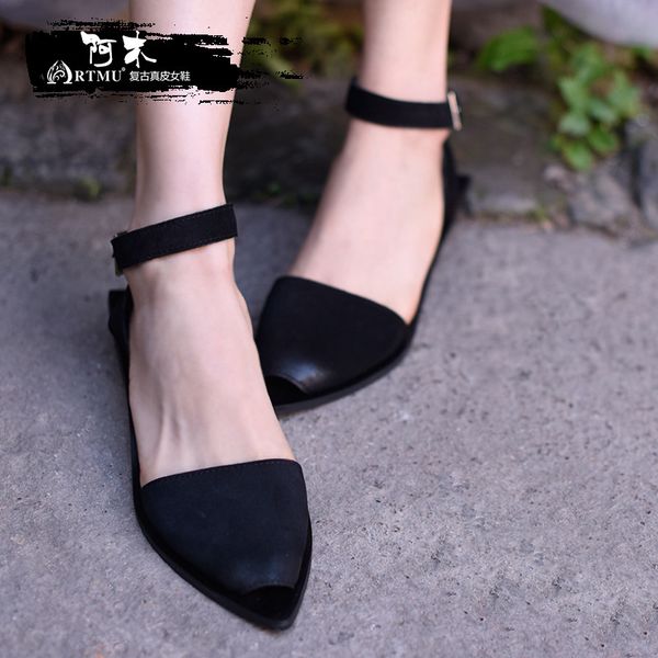 artmu original retro genuine leather flat women sandals female pointed toe summer handmade elegant sandals 1516, Black
artmu original retro genuine leather flat women sandals female pointed toe summer handmade elegant sandals 1516, Black