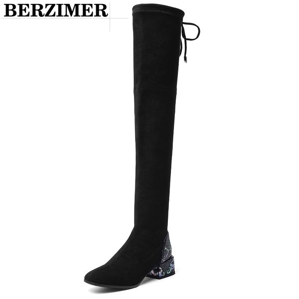 2020 genuine leather women over knee high boots suede fashion chunky snake print heels casual shoes woman size 34-39, Black
2020 genuine leather women over knee high boots suede fashion chunky snake print heels casual shoes woman size 34-39, Black
