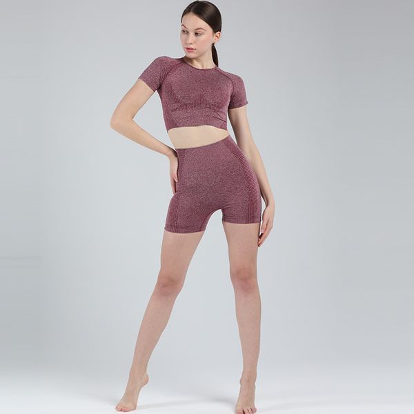 gym clothing listing sports short sleeve running fitness tight buttock shorts europe and the united states seamless yoga suit, White;black
gym clothing listing sports short sleeve running fitness tight buttock shorts europe and the united states seamless yoga suit, White;black