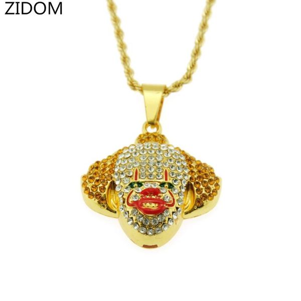 2019 men hip hop iced out bling clown shape pendant necklaces pave setting rhinestone male hiphop necklace charm jewelry gifts, Silver
2019 men hip hop iced out bling clown shape pendant necklaces pave setting rhinestone male hiphop necklace charm jewelry gifts, Silver