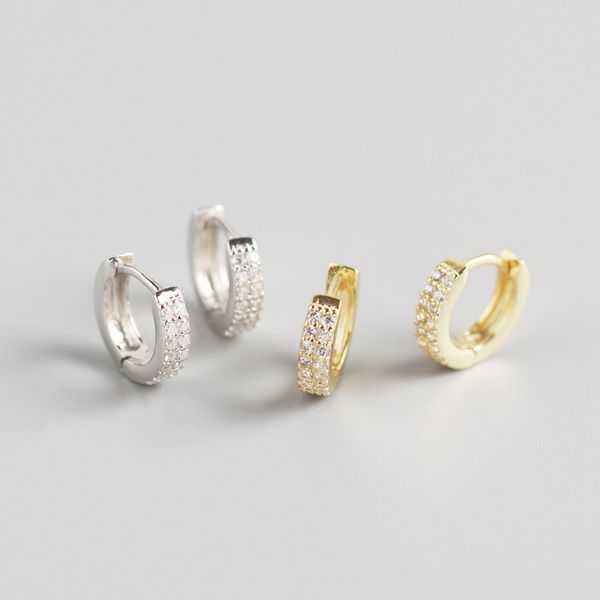 925 sterling silver earrings fashion double row zircon ear ring ear bone buckle wild simple female silver jewelry, Golden;silver
925 sterling silver earrings fashion double row zircon ear ring ear bone buckle wild simple female silver jewelry, Golden;silver