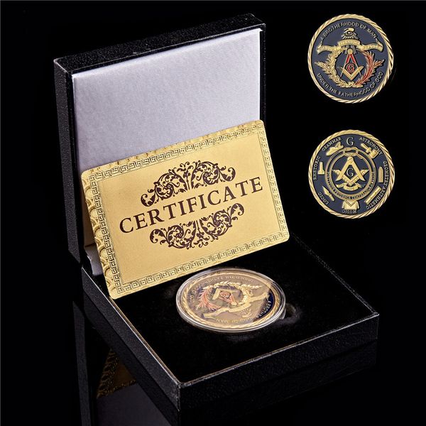 ason masonic brotherhood organization anniversary logo gold plated metal commemorative coins w/lucky box
ason masonic brotherhood organization anniversary logo gold plated metal commemorative coins w/lucky box