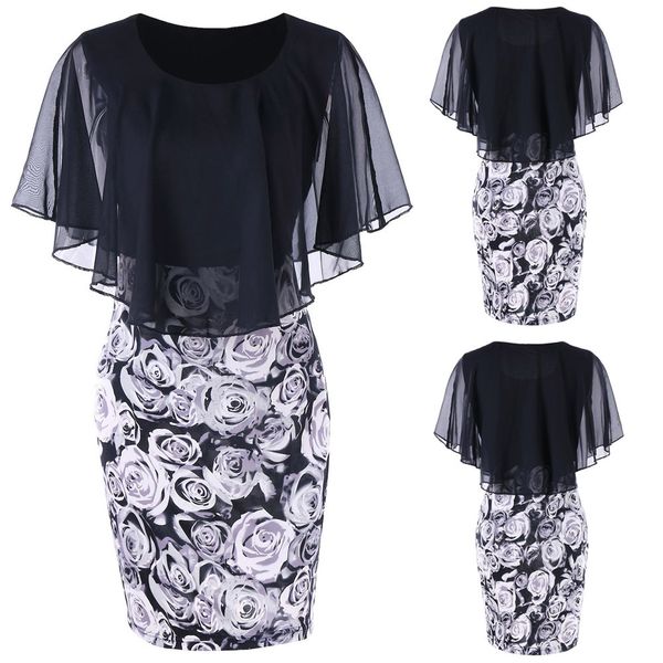 chiffon dress womens casual rose print o-neck party dress ladies robe femme ruffles sleeve summer party plus size, Black;gray
chiffon dress womens casual rose print o-neck party dress ladies robe femme ruffles sleeve summer party plus size, Black;gray