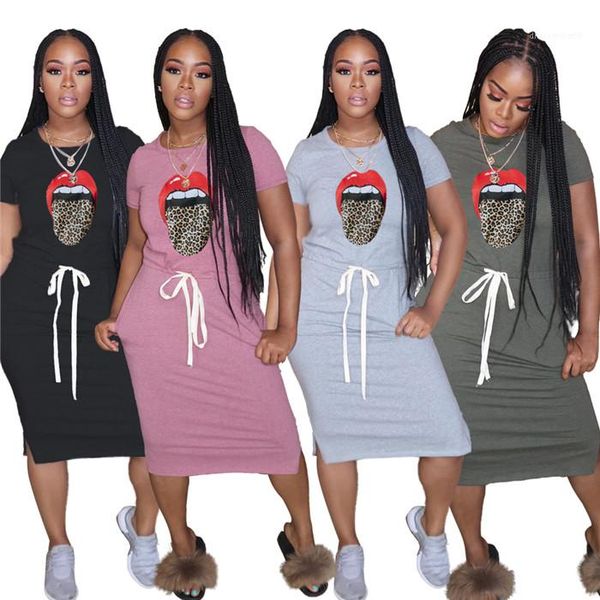 pattern dress drawstring waist short sleeve round neck loose casual dress famale designer clothes womens leopard lip, Black;gray
pattern dress drawstring waist short sleeve round neck loose casual dress famale designer clothes womens leopard lip, Black;gray