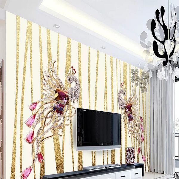 custom large mural 3d wallpaper modern fashion creative flower luxury golden pearl gem phoenix wall decor deep 5d embossed
custom large mural 3d wallpaper modern fashion creative flower luxury golden pearl gem phoenix wall decor deep 5d embossed