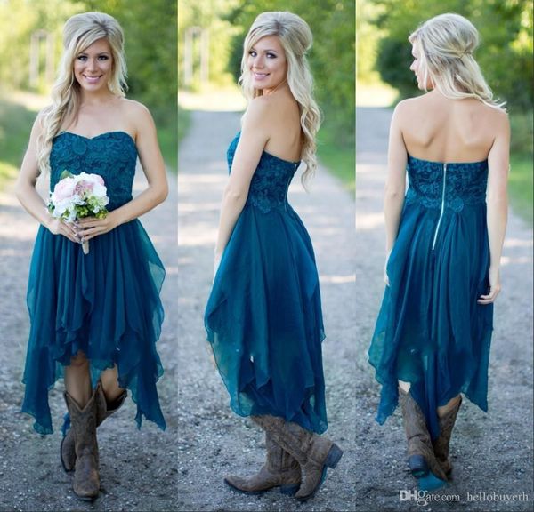 country short bridesmaid dresses 2019 for wedding teal chiffon beach lace high low ruffles party maid honor gowns under 100, White;pink
country short bridesmaid dresses 2019 for wedding teal chiffon beach lace high low ruffles party maid honor gowns under 100, White;pink