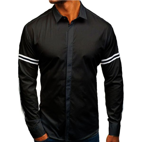 striped designer mens dress shirts lapel neck long sleeve mens shirts casual solid color slim male shirts, White;black
striped designer mens dress shirts lapel neck long sleeve mens shirts casual solid color slim male shirts, White;black