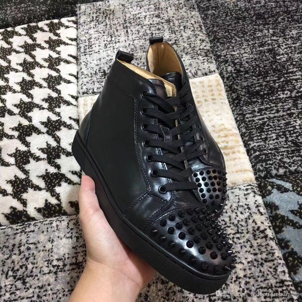 classic quality men red bottom sneakers high skate flats suede leather with toe spikes sneaker shoes new for men,women party shoes sale, Black
classic quality men red bottom sneakers high skate flats suede leather with toe spikes sneaker shoes new for men,women party shoes sale, Black