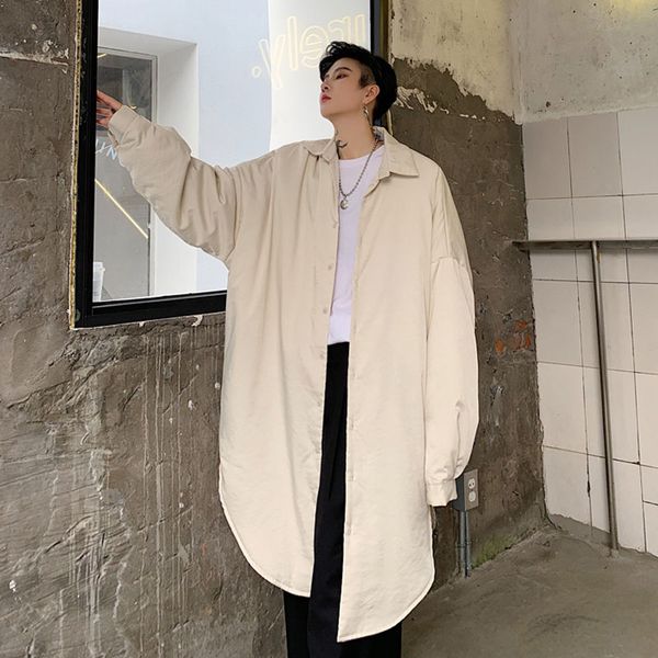men oversize long sleeve loose casual thick cotton padded shirt jacket male vintage streetwear hip hop long shirt coat outerwear, White;black
men oversize long sleeve loose casual thick cotton padded shirt jacket male vintage streetwear hip hop long shirt coat outerwear, White;black