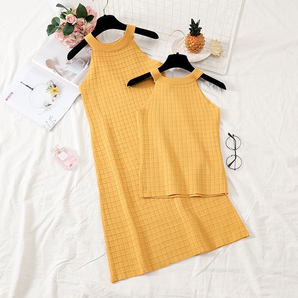 summer women slim knitted halter camisole female bodycon knitted sleeveless solid yellow dresses/tanks, Black;gray
summer women slim knitted halter camisole female bodycon knitted sleeveless solid yellow dresses/tanks, Black;gray