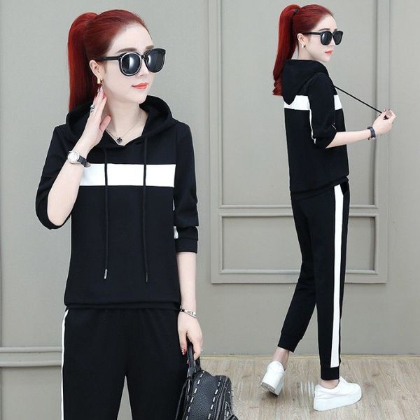 sports women's suit 2020 spring and autumn fashion casual hooded jogging suits loose-fit hoodie long sleeve trousers two-piece s, White;red
sports women's suit 2020 spring and autumn fashion casual hooded jogging suits loose-fit hoodie long sleeve trousers two-piece s, White;red