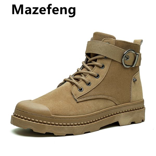 winter men canvas shoes casual hih tactical boots men outdoor fashion suede leather mens ankle work boots, Black
winter men canvas shoes casual hih tactical boots men outdoor fashion suede leather mens ankle work boots, Black
