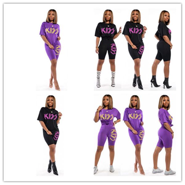 new women's shorts suit kiss letter print design short sleeve t-shirt shorts tracksuit sportswear summer 2 piece clothing set dhl d5280, White
new women's shorts suit kiss letter print design short sleeve t-shirt shorts tracksuit sportswear summer 2 piece clothing set dhl d5280, White