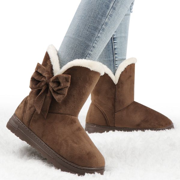 women boots bow tie winter snow boots solid women ankle slip on female casual shoes round toe ladies shoes botas mujer, Black
women boots bow tie winter snow boots solid women ankle slip on female casual shoes round toe ladies shoes botas mujer, Black