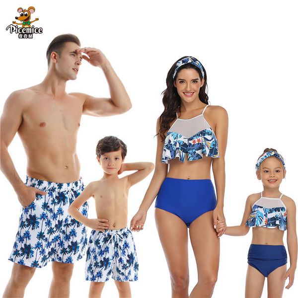 beach family swimwear ruffled mother daughter bikini swimsuits mommy dad and me matching clothes look father son swimming trunks, Blue
beach family swimwear ruffled mother daughter bikini swimsuits mommy dad and me matching clothes look father son swimming trunks, Blue