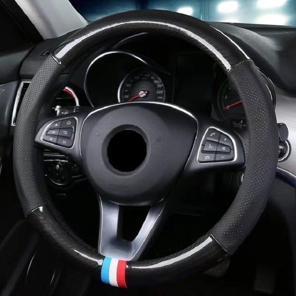 38cm carbon fiber leather matching sports hand-sewn steering wheel cover universal car handle non-slip wear braid wheel covers
38cm carbon fiber leather matching sports hand-sewn steering wheel cover universal car handle non-slip wear braid wheel covers