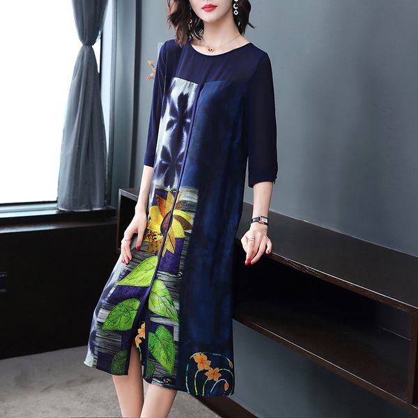 2019 new silk dress spring summer floral print women silk dress loose fashion casual elegant female vestido, Black;gray
2019 new silk dress spring summer floral print women silk dress loose fashion casual elegant female vestido, Black;gray