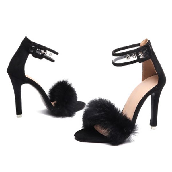 mini 2019 hair rabbit summer one word bring high with sandals hollow out woman shoes 35-40, Black
mini 2019 hair rabbit summer one word bring high with sandals hollow out woman shoes 35-40, Black