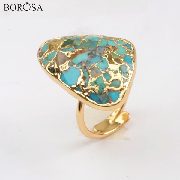 borosa 5/10pcs fashion gild copper turquoises rings jewelry natural stone adjustable rings size 6.0~6.8 for lady as gifts g1837, Golden;silver
borosa 5/10pcs fashion gild copper turquoises rings jewelry natural stone adjustable rings size 6.0~6.8 for lady as gifts g1837, Golden;silver