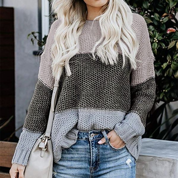 2019 autumn knitted sweater women fashion color-blocked o-neck pullover female loose long sleeve concise jumper knit pull femme, White;black
2019 autumn knitted sweater women fashion color-blocked o-neck pullover female loose long sleeve concise jumper knit pull femme, White;black
