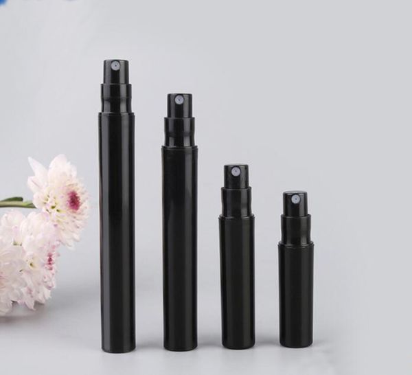 1000pcs/lot 2ml 3ml 4ml 5ml Small Plastic Spray Perfume Bottle Black Mist Sprayer Sample Perfume Vials