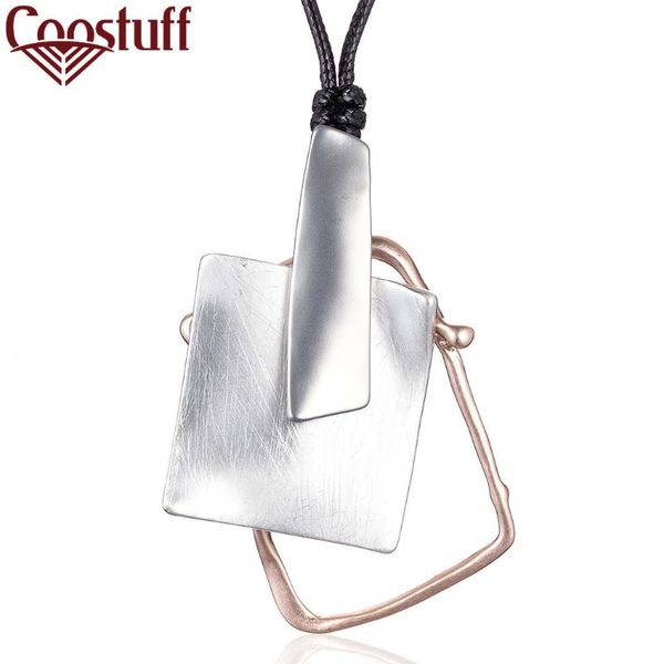 women's statement necklaces jewelry fashion square long chains suspension pendants unusual neck decoration vintage accessories, Silver
women's statement necklaces jewelry fashion square long chains suspension pendants unusual neck decoration vintage accessories, Silver