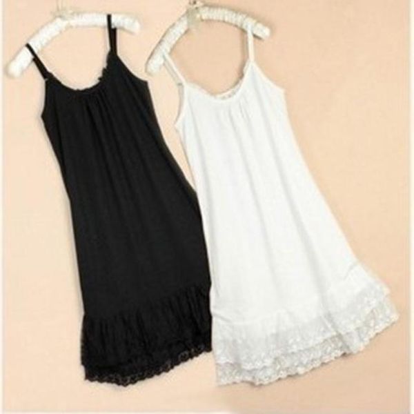 white black grey plus size s-4xl women's cotton full slips, Black;red