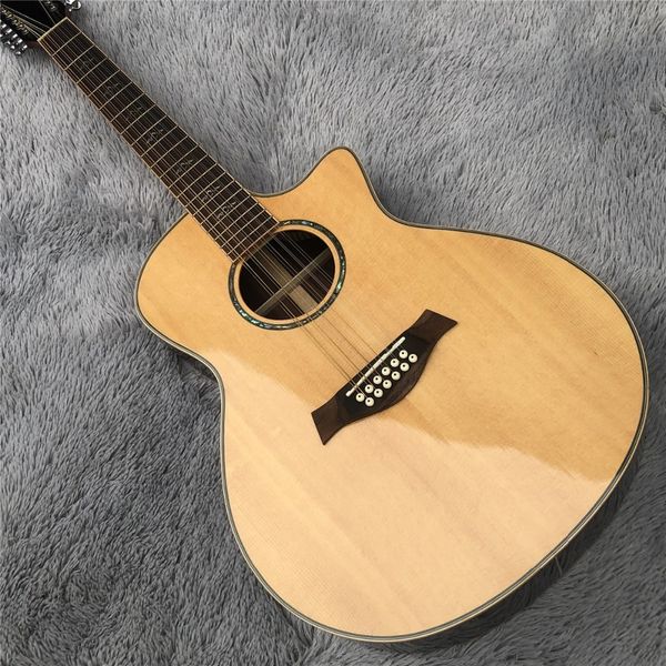 custom 41 inches solid spruce electric acoustic guitar cutaway rosewood back side 12 strings
custom 41 inches solid spruce electric acoustic guitar cutaway rosewood back side 12 strings
