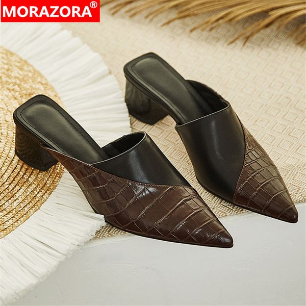 morazora 2020 genuine leather shoes women pumps mixed colors spring summer fashion shoes pointed toe ladies mules, Black
morazora 2020 genuine leather shoes women pumps mixed colors spring summer fashion shoes pointed toe ladies mules, Black
