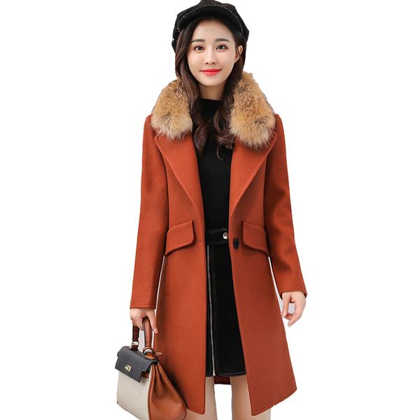 fashion wool coat womens cashmere 2019 outerwear fur collar lapel solid winter jacket women warm parkas femme, Black
fashion wool coat womens cashmere 2019 outerwear fur collar lapel solid winter jacket women warm parkas femme, Black