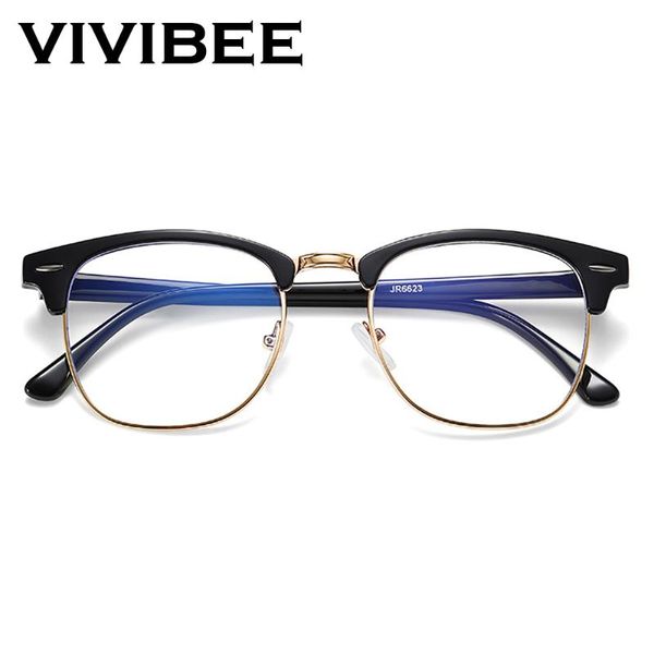 vivibee classic semi rimless anti blue light glasses men square anti ray eyeglasses frames computer women gaming goggles, White;black
vivibee classic semi rimless anti blue light glasses men square anti ray eyeglasses frames computer women gaming goggles, White;black