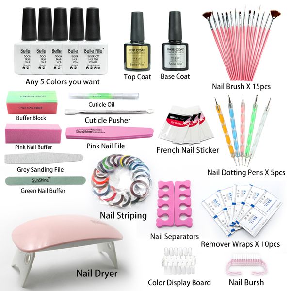 belle fille nail tool 1set for diy nail design art practice mini led lamp dryer painting brush soak off uv gel
belle fille nail tool 1set for diy nail design art practice mini led lamp dryer painting brush soak off uv gel