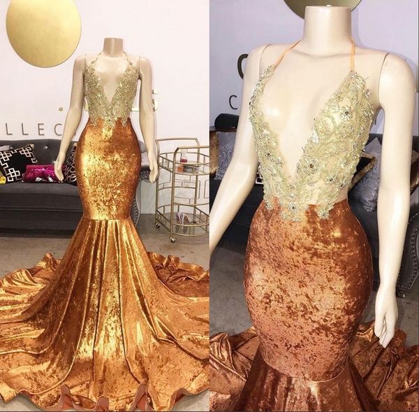 black girls 2020 gold velvet mermaid prom dresses evening dress beaded party gowns sleeveless v neck african special occasion dresses, Black;red
black girls 2020 gold velvet mermaid prom dresses evening dress beaded party gowns sleeveless v neck african special occasion dresses, Black;red