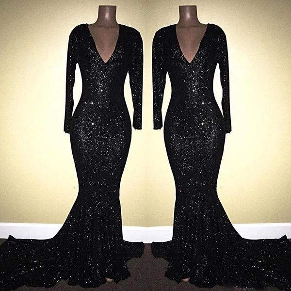 new arrival black sequined mermaid evening dresses 2018 deep v neck sparkling long sleeves prom dresses women pageant party gown
new arrival black sequined mermaid evening dresses 2018 deep v neck sparkling long sleeves prom dresses women pageant party gown
