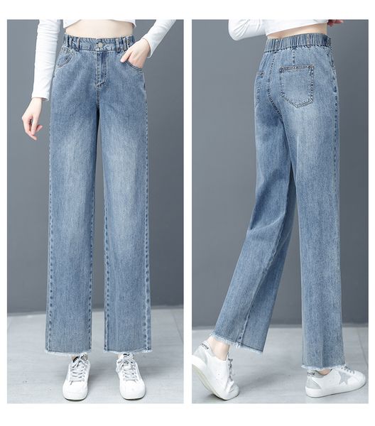 the blue new age season of tall waist drape show thin elastic waist big yards straight canister
the blue new age season of tall waist drape show thin elastic waist big yards straight canister