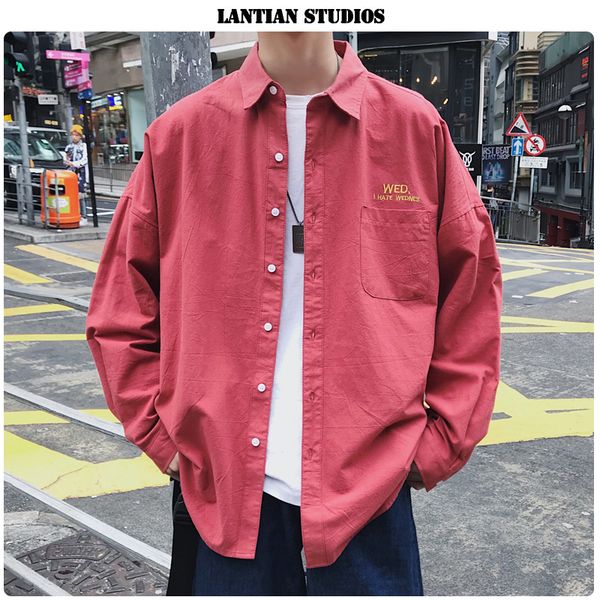 men's casual shirts lt studios korean streetwear menlong sleeve 2021 autumn women's oversized blouse weeked embroidery man, White;black
men's casual shirts lt studios korean streetwear menlong sleeve 2021 autumn women's oversized blouse weeked embroidery man, White;black