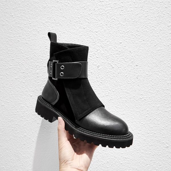 prova perfetto genuine leather boots style round toe med heels keep warm rivet buckle straps british style european ankle boots, Black
prova perfetto genuine leather boots style round toe med heels keep warm rivet buckle straps british style european ankle boots, Black
