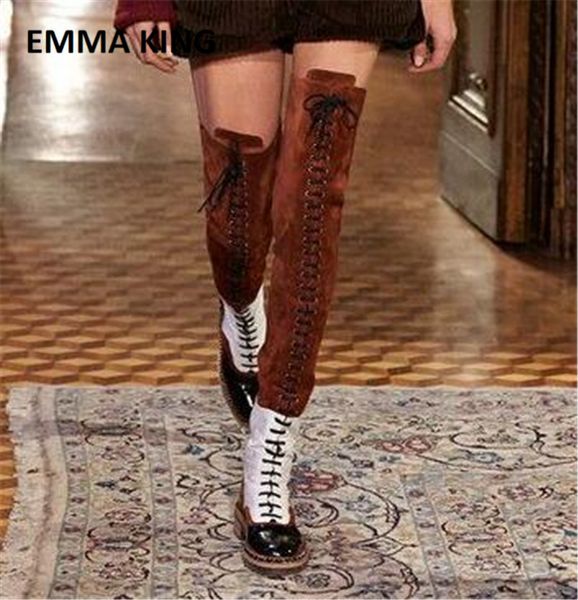 2019 new women suede lace-up over the knee boots winter autumn ladies fashion flats gorgeous roman shoes vintage knight' boots, Black
2019 new women suede lace-up over the knee boots winter autumn ladies fashion flats gorgeous roman shoes vintage knight' boots, Black