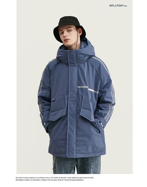 the new popular logo winter 2019 line embroidered striped baggy long hooded down jacket, Black
the new popular logo winter 2019 line embroidered striped baggy long hooded down jacket, Black
