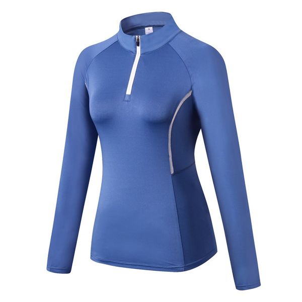 women autumn zipper long sleeve sports fitness yoga training quick-drying clothes t-shirt sweater blouse, Black;green
women autumn zipper long sleeve sports fitness yoga training quick-drying clothes t-shirt sweater blouse, Black;green