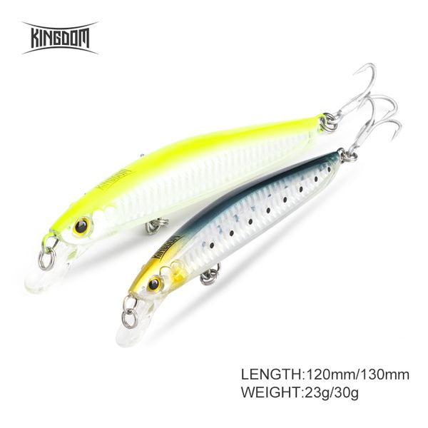 kingdom jerkbait artificial fishing lure wobbler hard baits 120mm 23g/130mm 30g minnow crankbait sea fishing bait bass lure
kingdom jerkbait artificial fishing lure wobbler hard baits 120mm 23g/130mm 30g minnow crankbait sea fishing bait bass lure