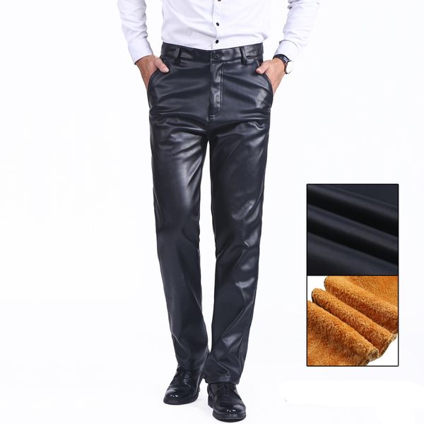 thoshine brand men winter pu leather pants lining thick fleece heavyweight male thermal & warm trousers windproof waterproof, Black
thoshine brand men winter pu leather pants lining thick fleece heavyweight male thermal & warm trousers windproof waterproof, Black