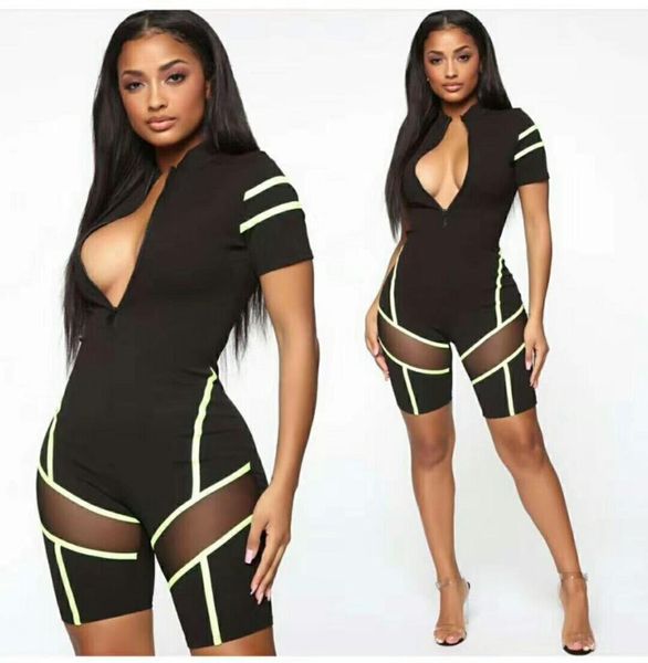 2019 new women black jumpsuit short sleeve cut out ivory vestido celebrity party bandage jumpsuits, Black;white
2019 new women black jumpsuit short sleeve cut out ivory vestido celebrity party bandage jumpsuits, Black;white