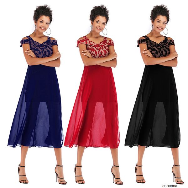 womens designer chiffon loose casual elegant round neck fake two-piece dress season solid color mesh stitching artlan9, Black;gray
womens designer chiffon loose casual elegant round neck fake two-piece dress season solid color mesh stitching artlan9, Black;gray