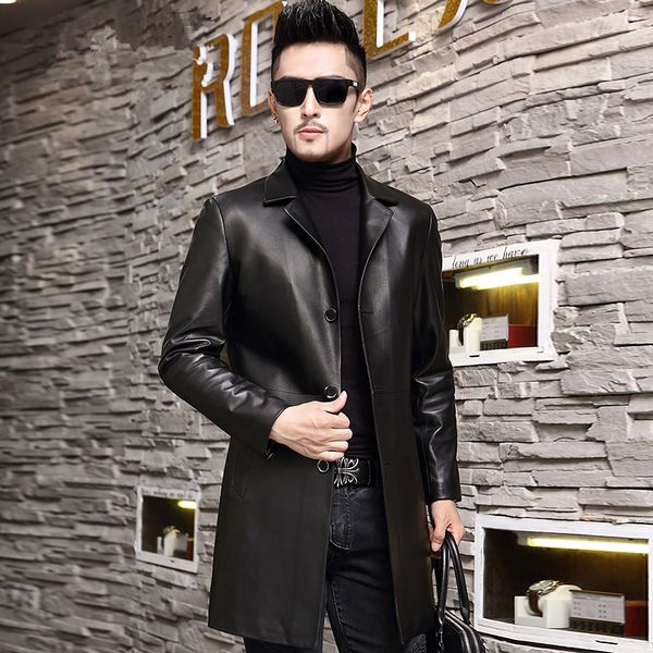 autumn and winter new men's leather windbreaker jacket men sheepskin long leather jacket plus size 6xl 7xl genuine coat, Black
autumn and winter new men's leather windbreaker jacket men sheepskin long leather jacket plus size 6xl 7xl genuine coat, Black