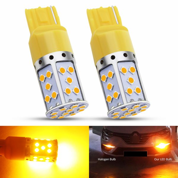 2pcs 9-30v t20 7440 wy21w led 35 chips 3030 smd led bulbs amber yellow for auto turn signal lamps car reverse brake slights
2pcs 9-30v t20 7440 wy21w led 35 chips 3030 smd led bulbs amber yellow for auto turn signal lamps car reverse brake slights