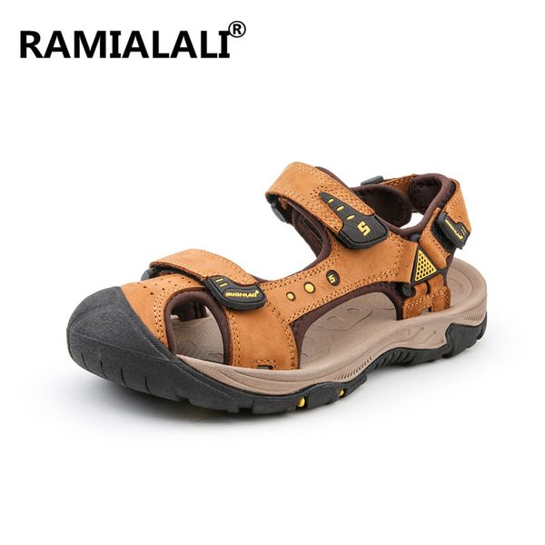 ramialali brand genuine leather men's sandals 2019 new summer sandals men beach fashion casual shoes slippers big size, Black
ramialali brand genuine leather men's sandals 2019 new summer sandals men beach fashion casual shoes slippers big size, Black