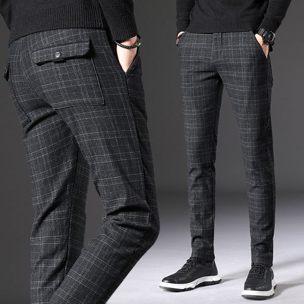 autumn winter thick suit pants men slim fit fashion black grey plaid formal dress pants plus size business casual mens trousers, White;black
autumn winter thick suit pants men slim fit fashion black grey plaid formal dress pants plus size business casual mens trousers, White;black