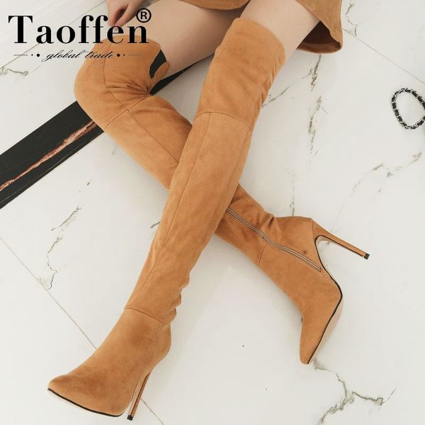 taoffen plus size 32-46 women over the knee boots thin high heels work pointed toe long boots zipper comfort botas footwear, Black
taoffen plus size 32-46 women over the knee boots thin high heels work pointed toe long boots zipper comfort botas footwear, Black