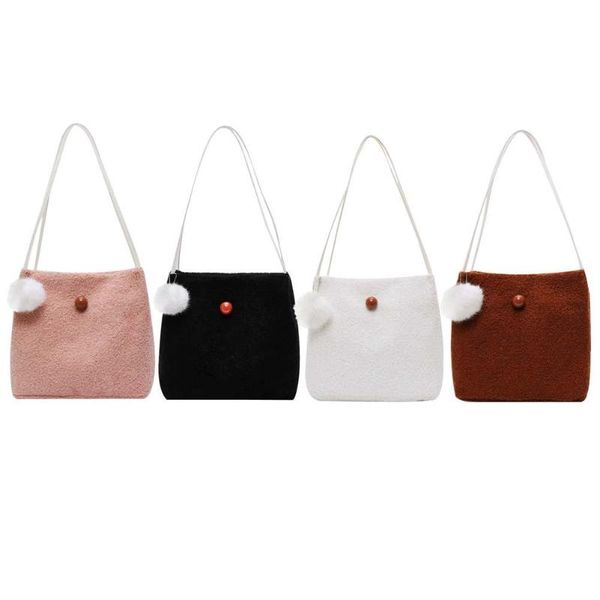 fashion plush women handbag pompom shoulder portable simple casual durable winter shopping bucket bag elegant totes
fashion plush women handbag pompom shoulder portable simple casual durable winter shopping bucket bag elegant totes